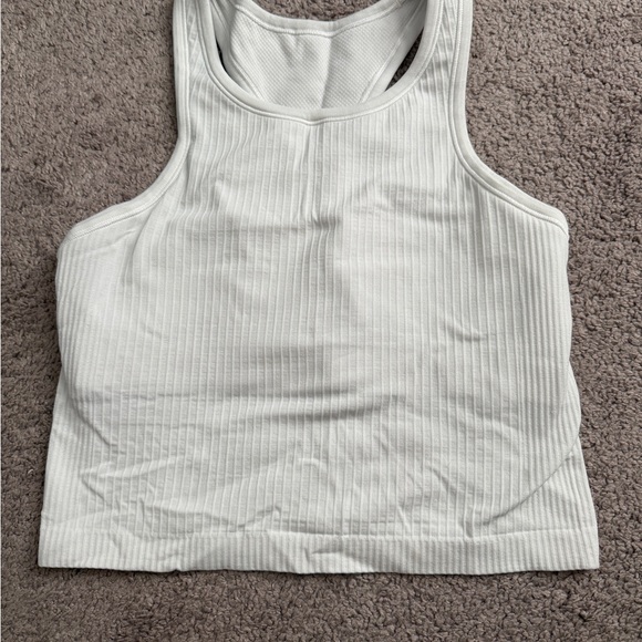 lululemon athletica White Ribbed Racerback Tank - Picture 2 of 2